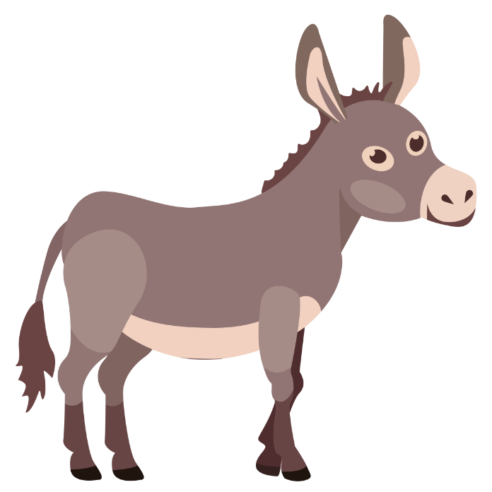 mascot cartoon donkey with wings